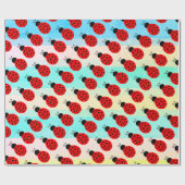 Cute Tiny Red Black Ladybug patroon Cadeaupapier (Vlak)