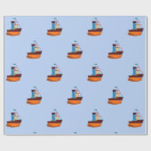 Cute Tiny Tugboat Thunder-Cove  Cadeaupapier (Vlak)