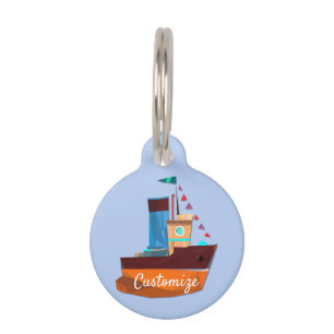 Cute Tiny Tugboat Thunder-Cove Huisdierpenning