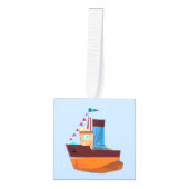 Cute Tiny Tugboat Thunder-Cove Kubus Ornament (Voorkant)