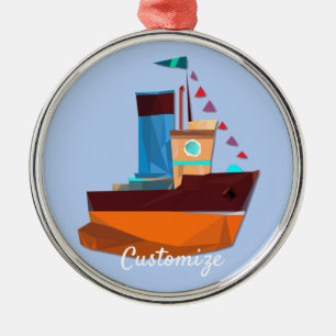 Cute Tiny Tugboat Thunder-Cove  Metalen Ornament