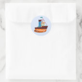 Cute Tiny Tugboat Thunder-Cove Ronde Sticker (Tas)