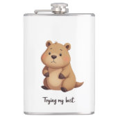 Cute tired capybara heupfles (Voorkant)