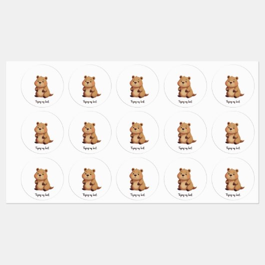Cute tired capybara labels (Vel)