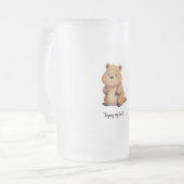 Cute tired capybara matglas bierpul (Voorkant links)