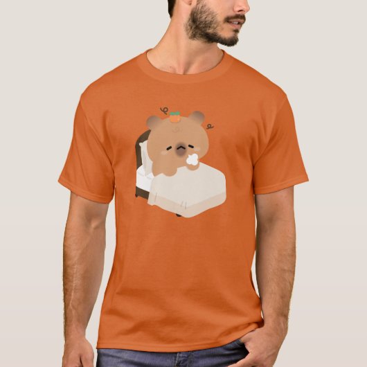 Cute Tired Capybara T-shirt (Voorkant)