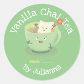 Cute tisane chai caricature épice étiquette (Devant)