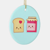 Cute Toast and Strawberry Jam, Spread Love Keramisch Ornament (Rechts)