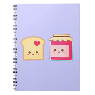 Cute Toast and Strawberry Jam, Spread Love Notitieboek