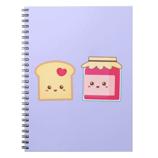 Cute Toast and Strawberry Jam, Spread Love Notitieboek (Voorkant)