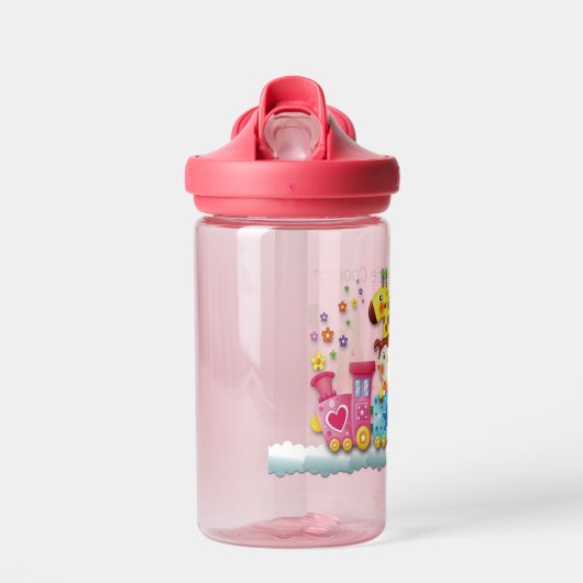Cute Toddler Speelgoed Train Personaliseert naam D Waterfles (Voorkant)