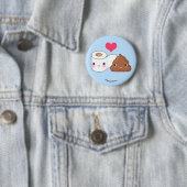Cute Toilet & Poop BFF Pinback Button (In situ)