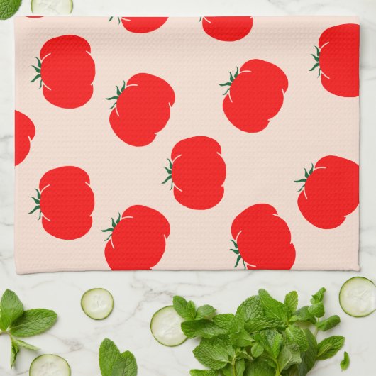 Cute tomates Serviette de cuisine (Plié)