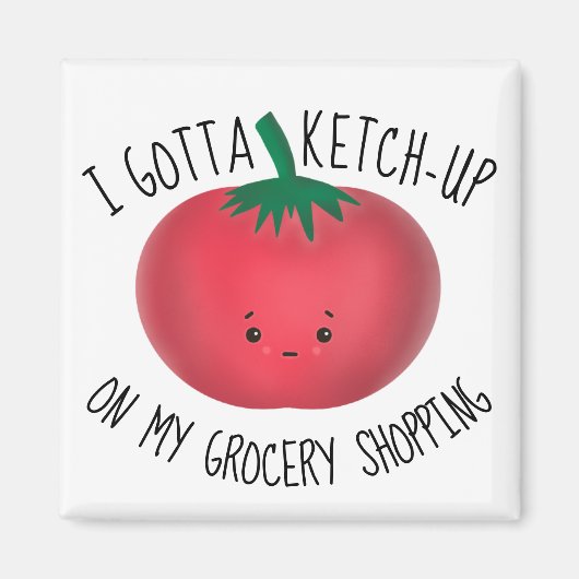 Cute Tomato Ketchup Grocery Shopping Magneet (Voorkant)