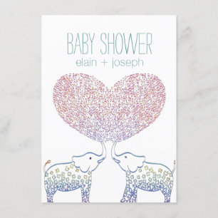 Cute Tons of LOVE Elephant Baby shower Neutraal Kaart