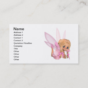 Cute Toon Ballerina Fairy in Roze Visitekaartje
