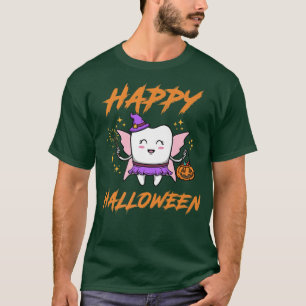 Cute Tooth Fairy zegt Happy Halloween T-shirt