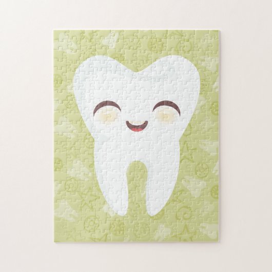 Cute Tooth - Green Puzzle Legpuzzel (Verticaal)
