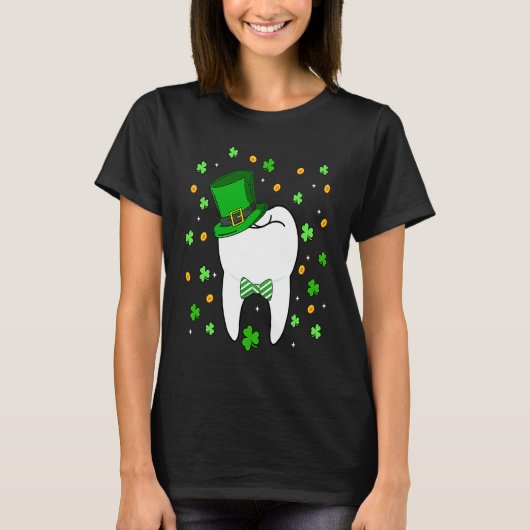 Cute Tooth Leprechaun Hat Dental Squad St Patrick' T-shirt (Voorkant)