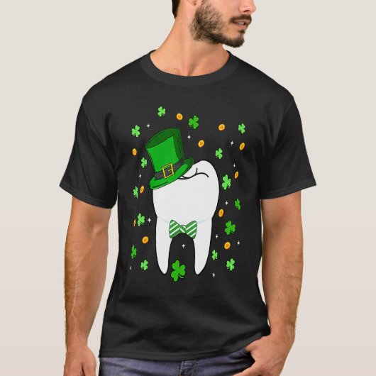 Cute Tooth Leprechaun Hat Dental Squad St Patrick' T-shirt (Voorkant)