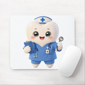 Cute Tooth Nurse Mouse Pad | Dental Gift Muismat