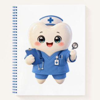 Cute Tooth Nurse Spiral Notebook | Dental Gift Notitieboek