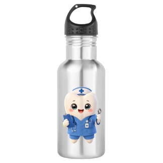 Cute Tooth Nurse Steel Water Bottle | Dental Gift Waterfles