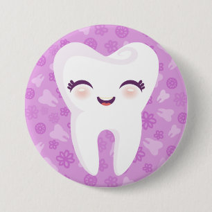 Cute Tooth - Paarse Pin Button