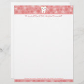 Cute Tooth - Roze aangepaste briefterhead Briefhoofd (Voorkant / Achterkant)