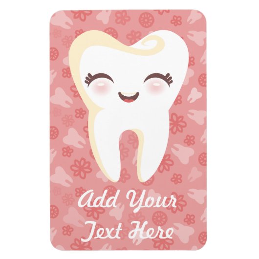 Cute Tooth - Roze aangepaste magneet (Verticaal)