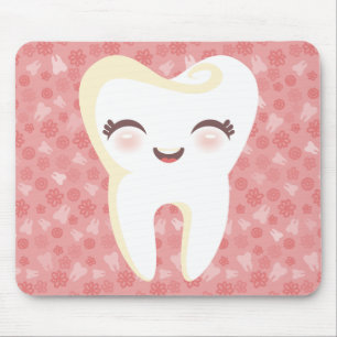 Cute Tooth - Roze Mousepad Muismat