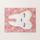 Cute Tooth - Roze  puzzel Legpuzzel (Horizontaal)
