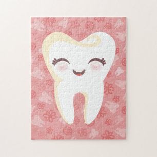 Cute Tooth - Roze puzzel Legpuzzel