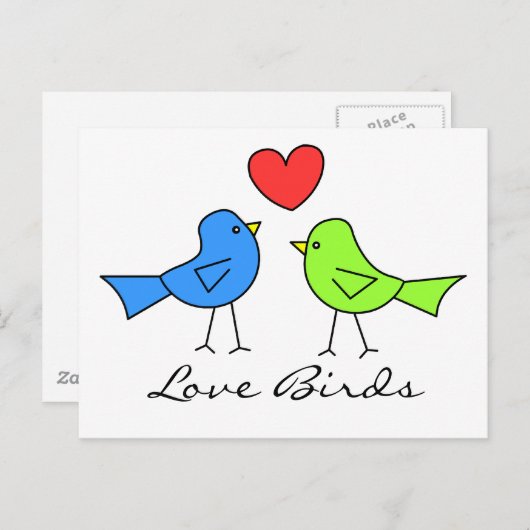 Cute Tortelduifjes Briefkaart (Voorkant / Achterkant)