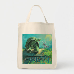 Cute Tortoise en de Hare Art Tote Bag