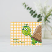 Cute Tortoise - Green Bubbles carte postale (Debout devant)