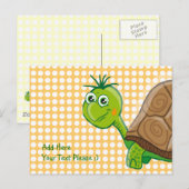 Cute Tortoise - Green Bubbles carte postale (Devant / Derrière)