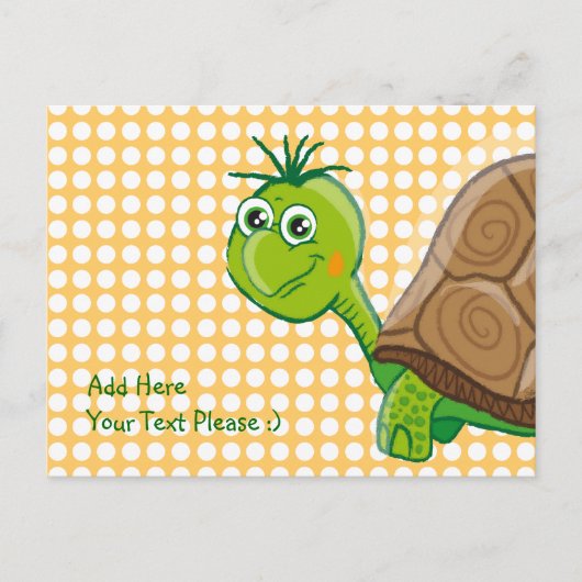 Cute Tortoise - Green Bubbles carte postale (Devant)