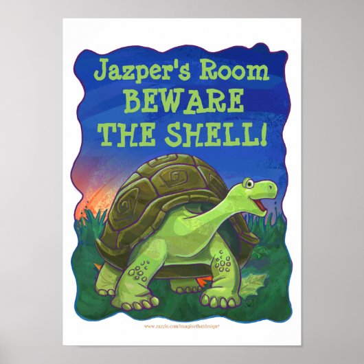 Cute Tortoise Personalized Room Poster (Voorkant)