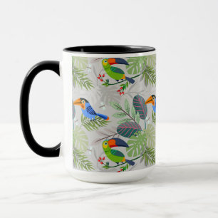 Cute Toucan-vogel, Elk vogelpatroon, Waterverven Mok
