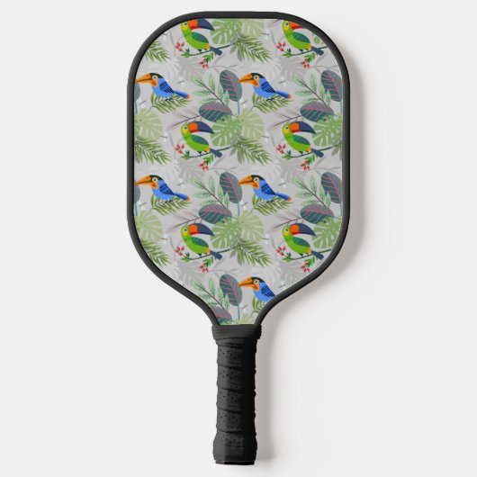 Cute Toucan-vogel, Elk vogelpatroon, Waterverven Pickleball Paddle (Achterkant)