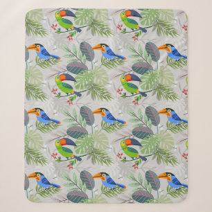 Cute Toucan-vogel, Elk vogelpatroon, Waterverven Sherpa Deken