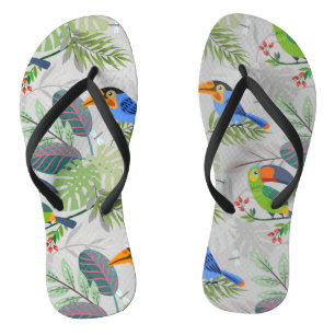 Cute Toucan-vogel, Elk vogelpatroon, Waterverven Teenslippers