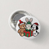 Cute toys with gift christmas button (Voorkant /achterkant)