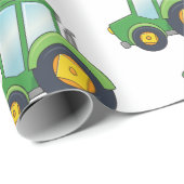 Cute Tractor Pattern Cadeaupapier (Rol Hoek)
