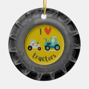 Cute tractorband peuter kind foto Ornament