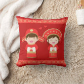 Cute Traditional Chinese Couple Wedding Decor Kussen (Deken)