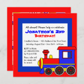 Cute Train Theme Kinderen van Birthday Kaart (Voorkant / Achterkant)