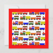 Cute Train Theme Kinderen van Birthday Kaart (Achterkant)