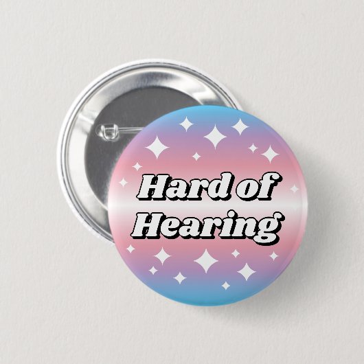 Cute Transgender Flag Gradient Hard of Hearing Ronde Button 5,7 Cm (Voorkant /achterkant)